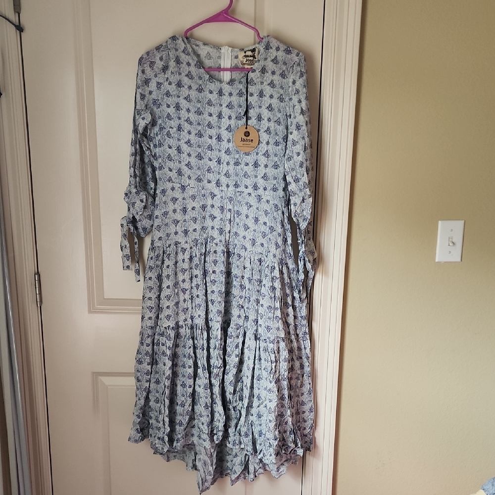 Jaase Womens Maxi Dress in Blue and White Floral